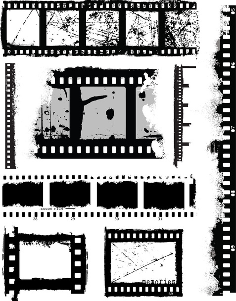 Grunge Inspired Film Strips and Elements - Vector, Image