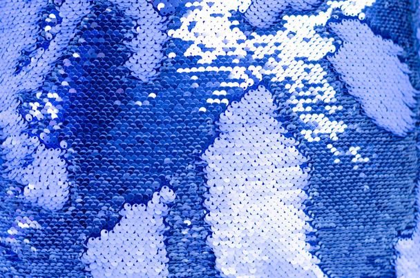Szövet textúra csillámáló kék flitter. - Fotó, kép