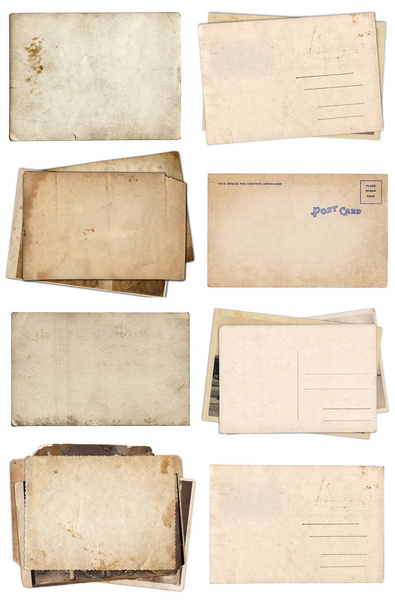 Набір різних старих паперів і листівок з подряпинами і плямами
 - Фото, зображення