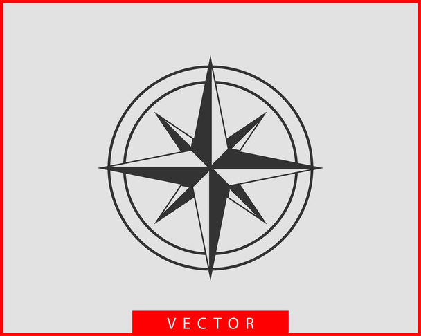 Kompas pictogram vector. Wind roos ster navigatie. - Vector, afbeelding