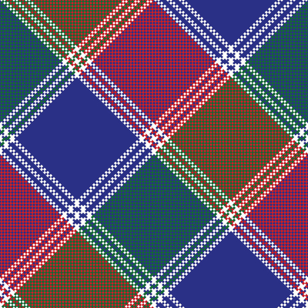 Modern mosaic plaid pixel seamless pattern - Vector, Image