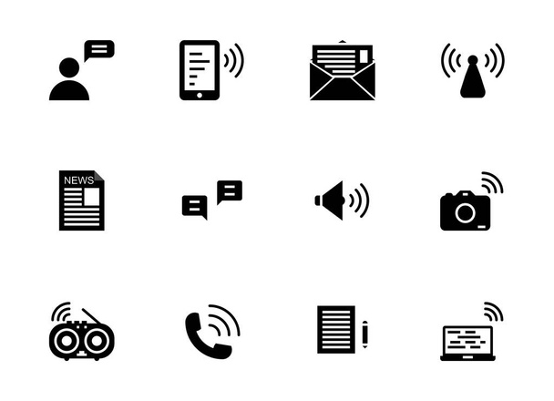 Conjunto de iconos sólidos comunicación
 - Vector, Imagen