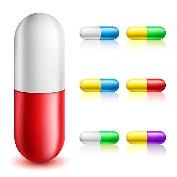 Pill capsule set - Vector, Image