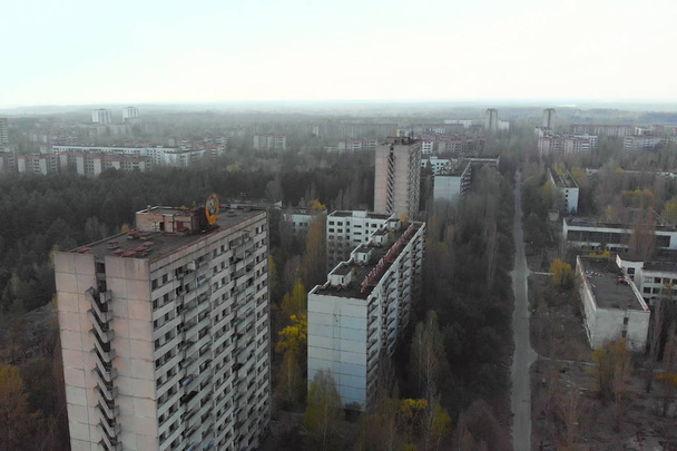 Pripyat'ta bir binada Sovyet arması - Fotoğraf, Görsel