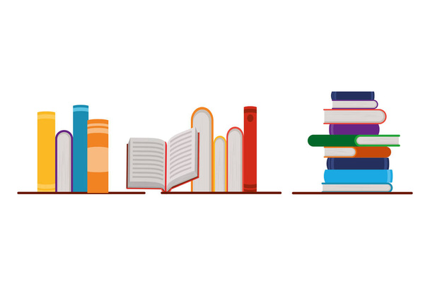 Isolated books and hand design - Vector, Image