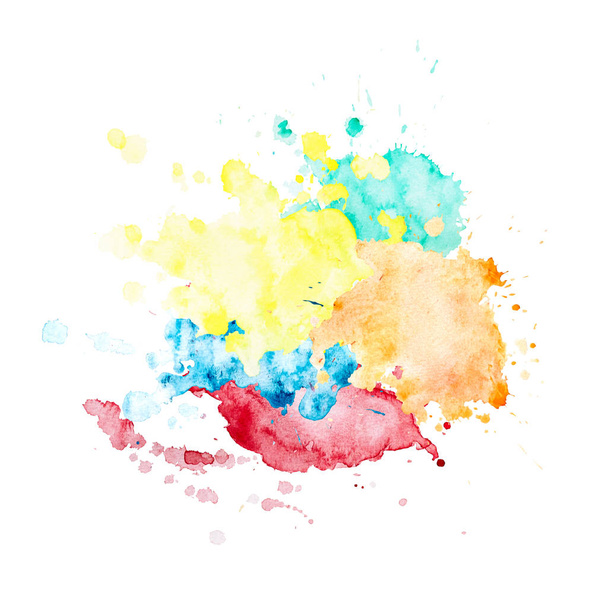Multicolor watercolor stain round shape. - Φωτογραφία, εικόνα
