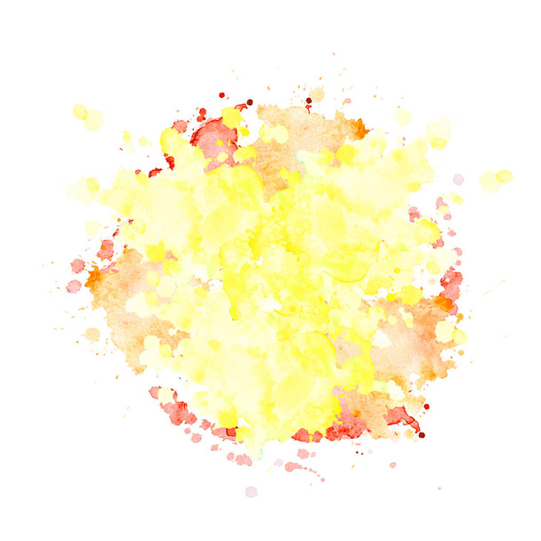 Spot acquerello di colore giallo pallido con spruzzi
. - Foto, immagini