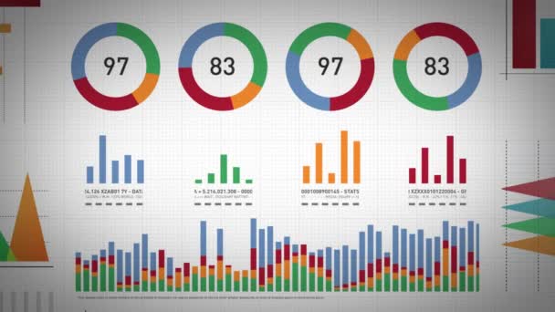 Business Statistics, Market Data And Infographics Layout / 4k animation of a set of design business and market data analysis and reports, with infographics, bar stats, charts and diagrams
 - Кадры, видео