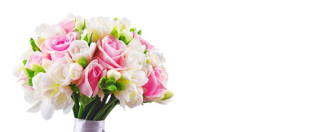 Komposition mit Bouquet von frisch geschnittenen Blumen - Foto, Bild
