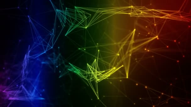 抽象的な動きの背景カラフルな虹の虹デジタルデータネットワーク - 映像、動画