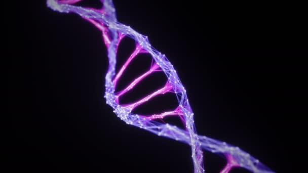 Isolated Digital Plexus DNA molecule strand Loop pink purple violet alpha matte - Footage, Video