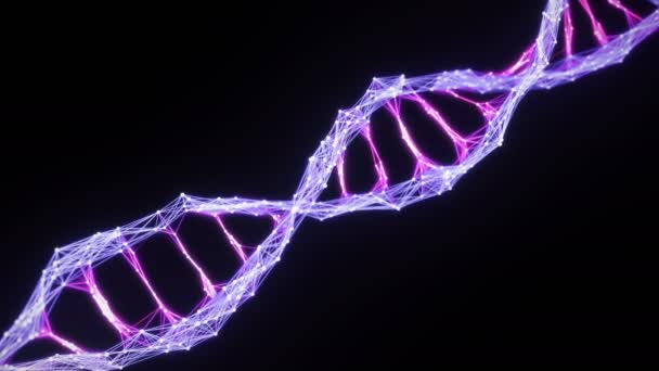 Isolated Digital Plexus DNA molecule strand Loop pink purple violet alpha matte - Footage, Video
