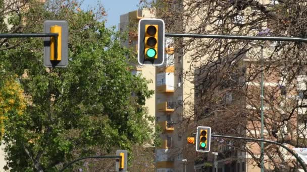 Közlekedési lámpák pirostól zöldig - Felvétel, videó