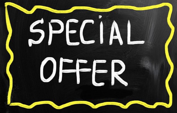 "Special offer "handwritten with white chalk on a blackboard
 - Фото, изображение
