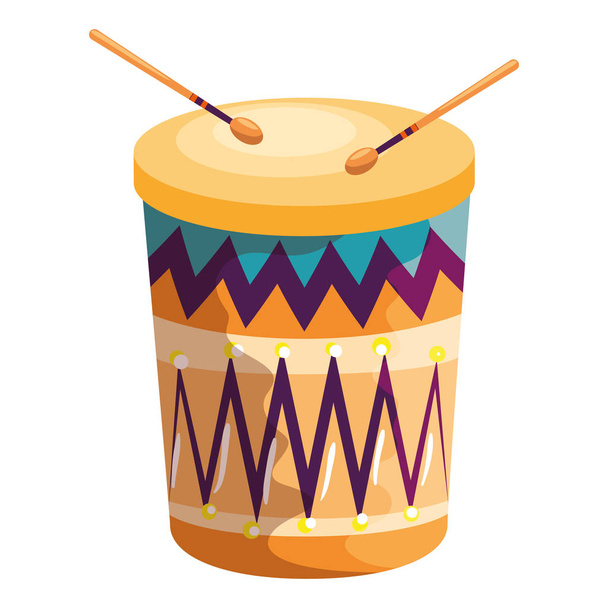 wooden drum instrument icon vector illustration - Vector, Image