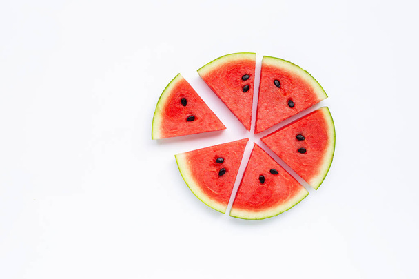 Slices of watermelon isolated on white background. - Photo, image