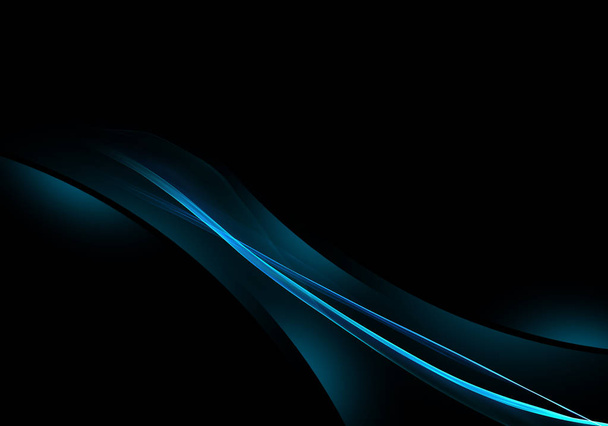 Abstract black background with blue dynamic lines for business cards or wallpaper - Photo, Image