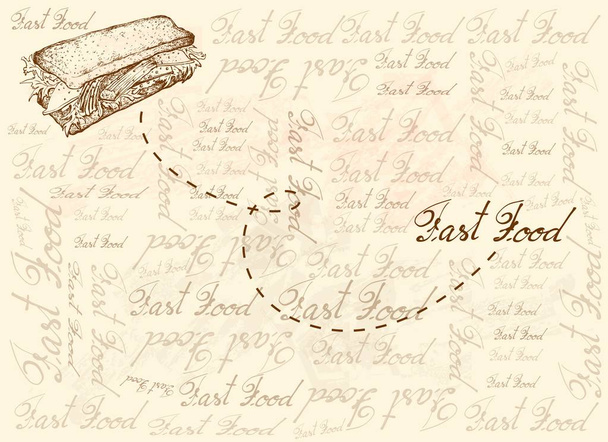 Ручной рисунок фона крабового салата
 - Вектор,изображение