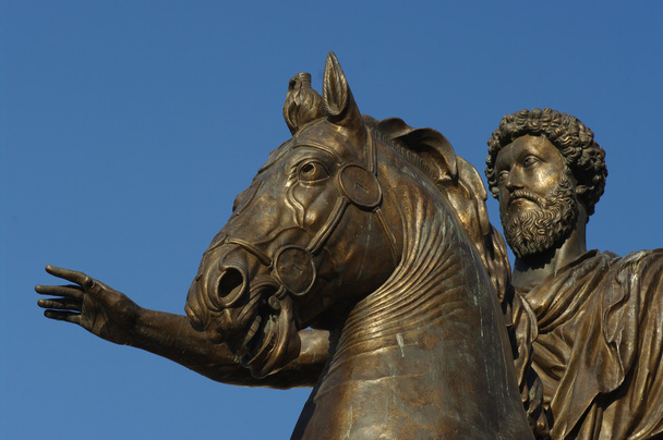 Marcus Aurelius in Piazza del Campidoglio in Rome - Фото, зображення