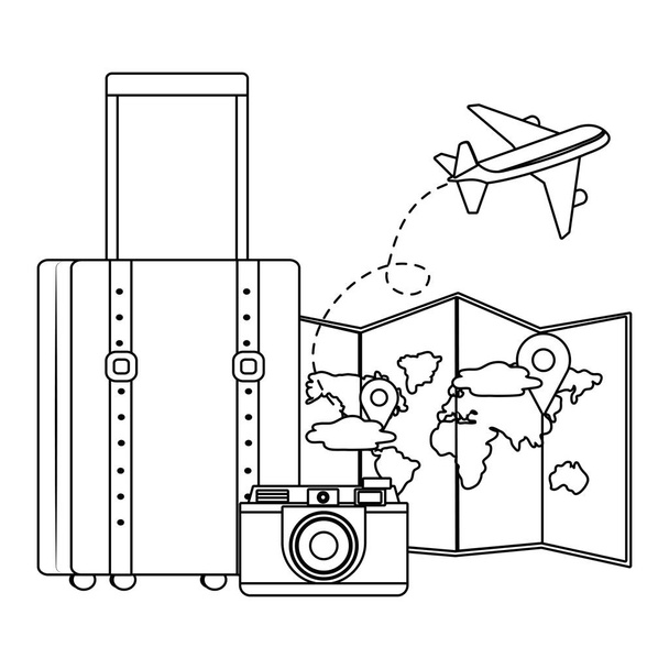 スーツケースと旅行デザイン - ベクター画像