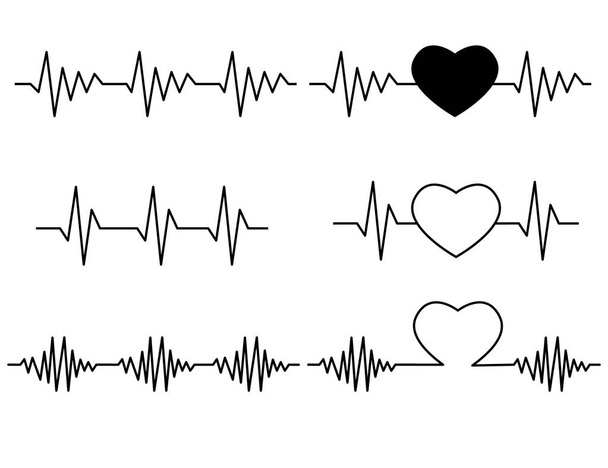 Heartbeat-pictogram op witte achtergrond. platte stijl. Hartslag-icoon voor uw website ontwerp, logo, app, UI. Heartbeat-logo. Symbool van het elektrocardiogram. Cardiogram teken. - Vector, afbeelding
