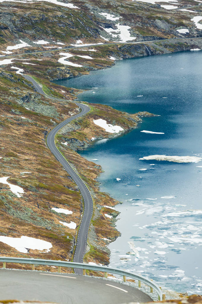 Djupvatnet lake and road to Dalsnibba mountain Norway - Φωτογραφία, εικόνα