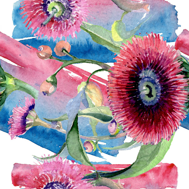 Pink rose bouquet floral botanical flowers. Watercolor background illustration set. Seamless background pattern. - 写真・画像
