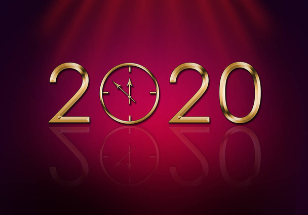 Feliz Año Nuevo 2020. Reloj de Año Nuevo
 - Foto, imagen