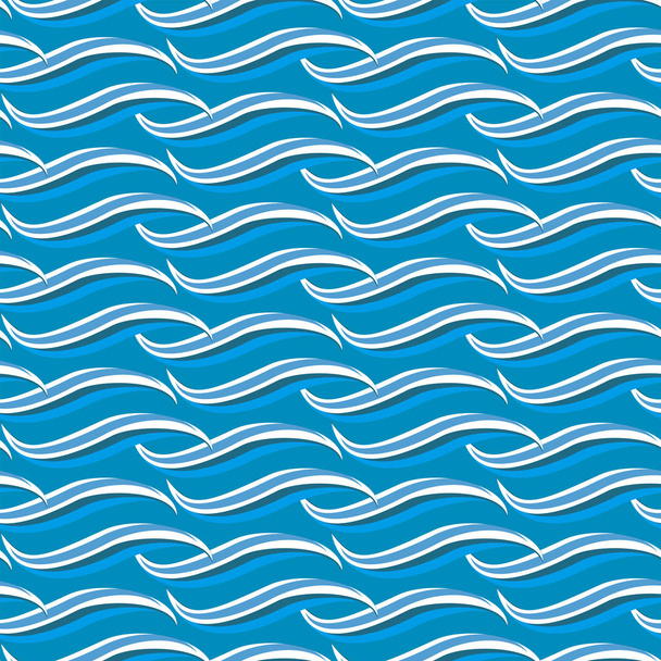 Fondo repetitivo sin fisuras de ondas de mar abstractas
 - Vector, imagen
