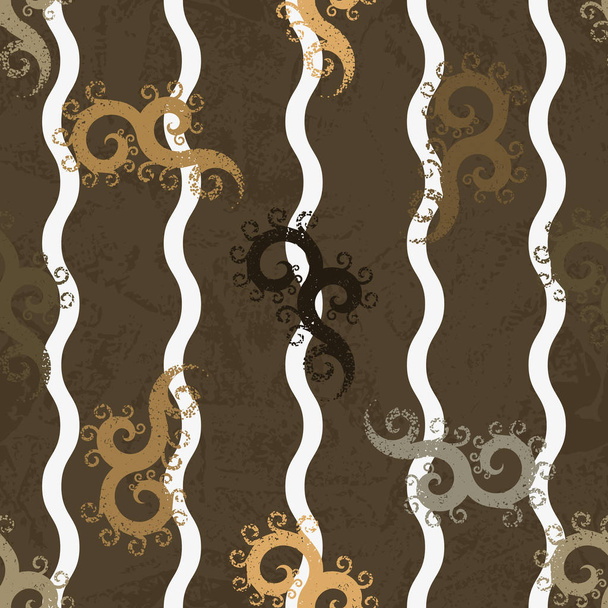 Naadloos patroon met getextureerde curles - Vector, afbeelding
