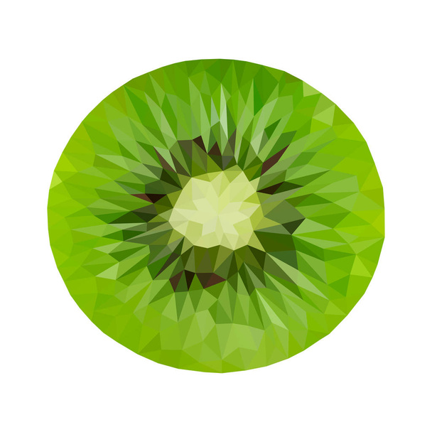Icona del vettore dei kiwi. Vettore realistico di verde maturo. Poly basso, stile poligono
. - Vettoriali, immagini