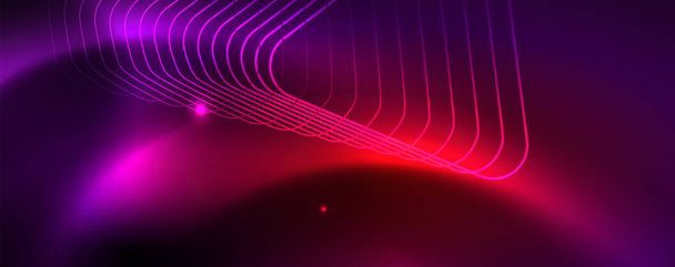Shiny glowing design background, neon style lines, technology concept, vector - Vector, Image