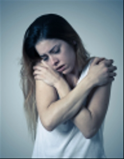Young woman suffering from depression feeling miserable hopeless and suicidal. Portrait of depressed teen female crying in distress. Facial expressions Human emotions and Mental health concept. - 写真・画像