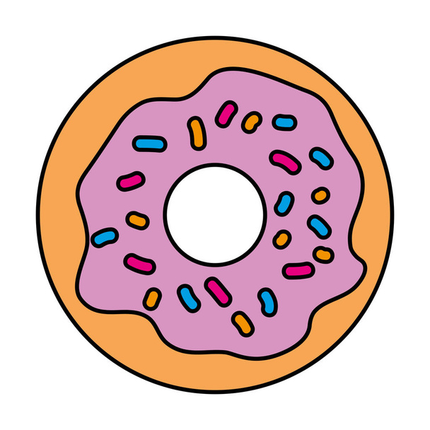 delicious sweet donut bakery icon - Vektör, Görsel