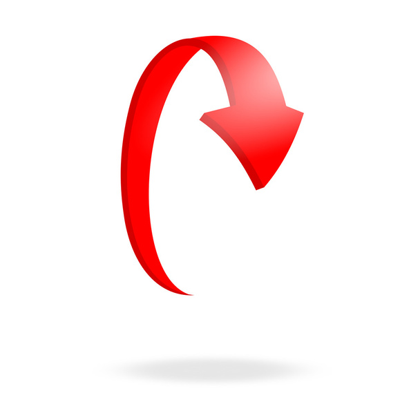 3d круговая красная стрелка и яркий
 - Вектор,изображение
