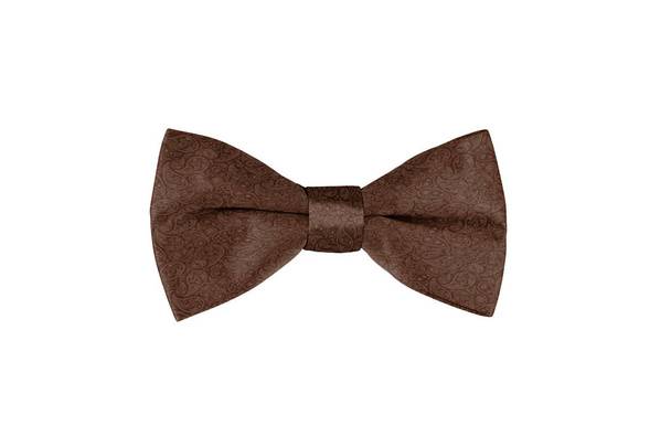 Patrón Paisley corbata de lazo marrón de moda aislado sobre fondo blanco
 - Foto, Imagen