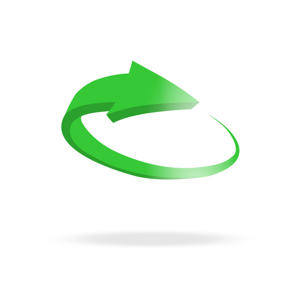 3d circular green arrow and bright - Vector, Image