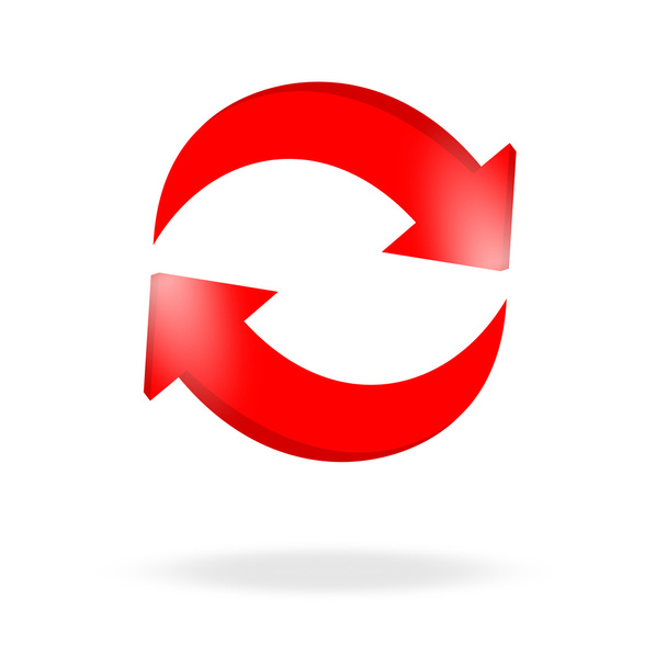 3d red arrow recycling and bright - Vector, Image