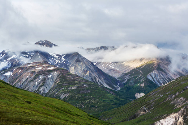 Живописный вид на горы в Скалистых горах Канады в летний сезон - Фото, изображение