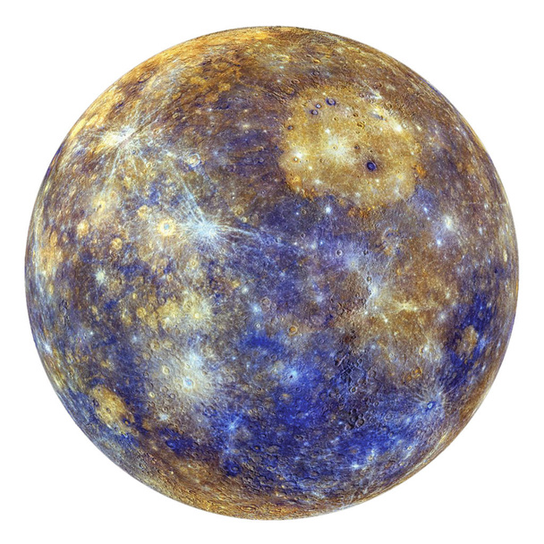 Disque complet de Mercure globe de l'espace isolé sur fond blanc. Éléments de cette image fournis par la NASA
. - Photo, image