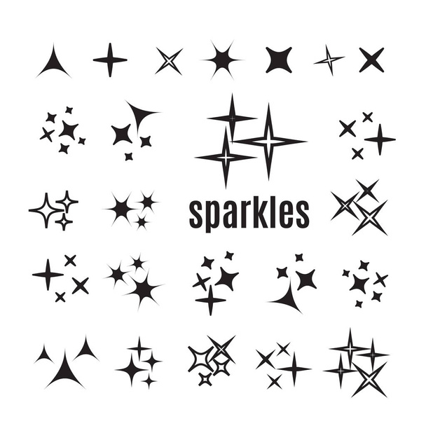 Sparkle lights stars set. Glowing light effect star. Sparkle lig - Vector, Image