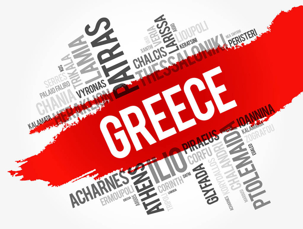 List of cities and towns in Greece - Vector, Image
