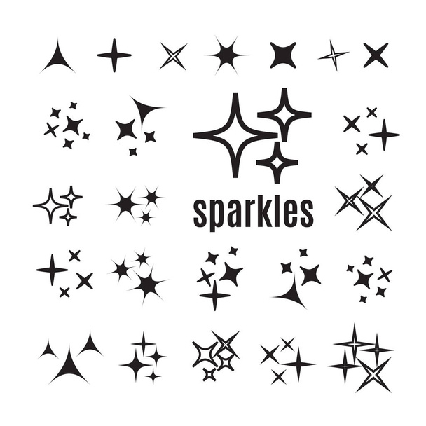 Icon star. Sparkles collection. Sparks vector icons set - Vector, Image