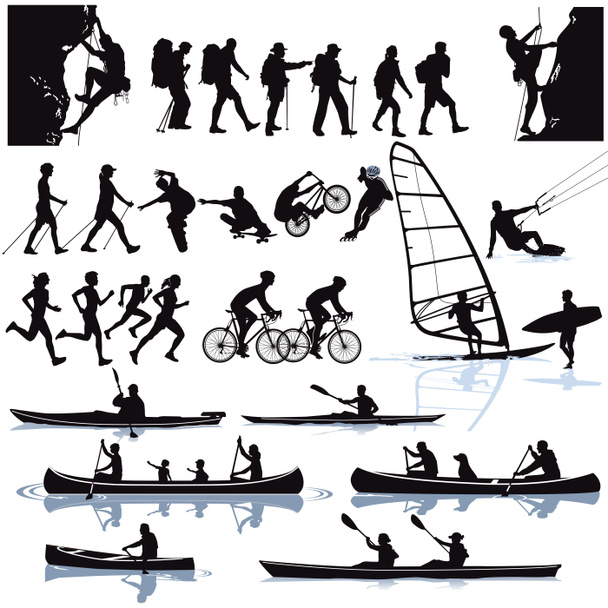 Eğlence aktiviteleri, dağcılık, yürüyüş, kano, sörf, bisiklet - Fotoğraf, Görsel