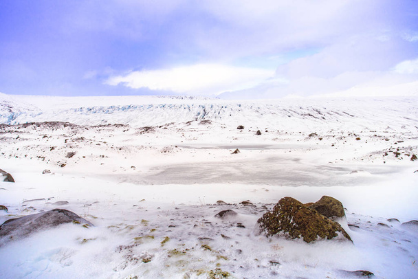 Vatnajokull glacier in Vatnajokull National Park, the location of Ice Cave explorer in Iceland - Фото, изображение