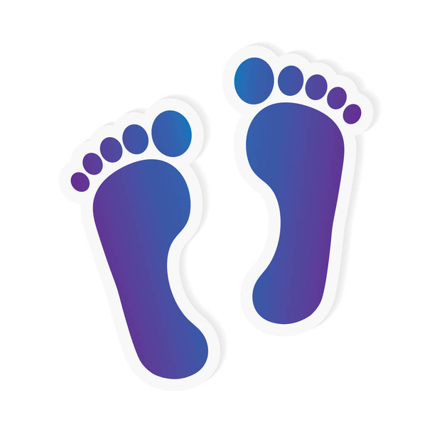 blote voetprint icoon-vector illustratie - Vector, afbeelding