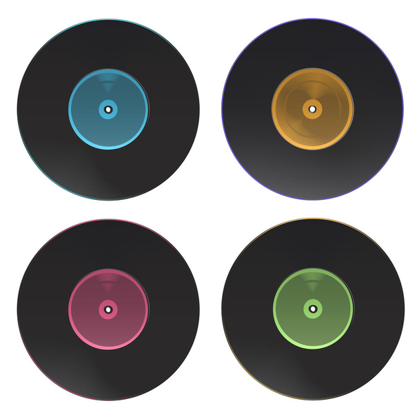 Set of vinyl isolated on white. Vector design - Vector, Image