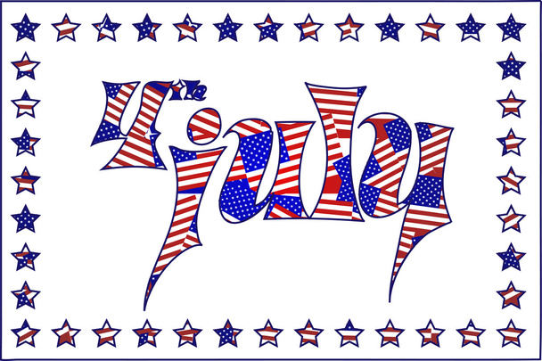 4th-ból július amerikai függetlenség napja jelvény - Vektor, kép