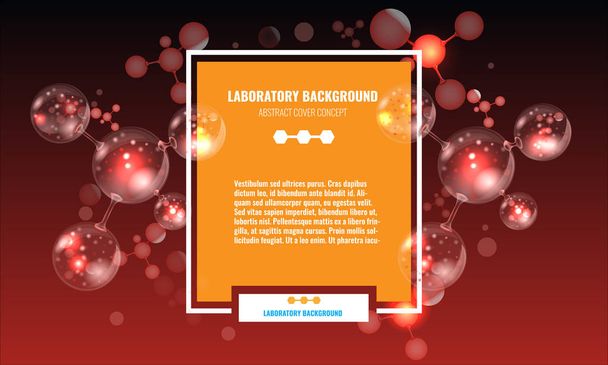 Молекулярний науковий банер або плакат з 3d молекулами для вашого дизайну. Векторні ілюстрації
. - Вектор, зображення