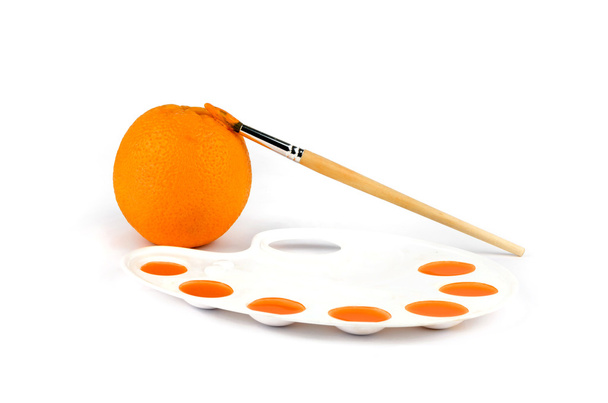 een geschilderde oranje - Foto, afbeelding